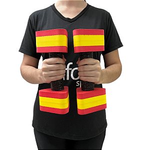 Par de Halteres Hidroginástica Em EVA 1 A 2 Kg DF4011-VM Vermelho/Amarelo Dafoca Sports