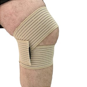 Joelheira Faixa Elástica Esportiva Ajustável VR600 Bege Vollo Sports