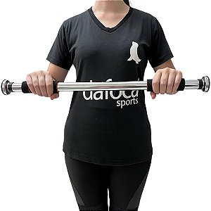 Barra de Porta Fixa em Aço Inoxidável de 61,5cm a 100cm Laranja Liftness Dafoca Sports