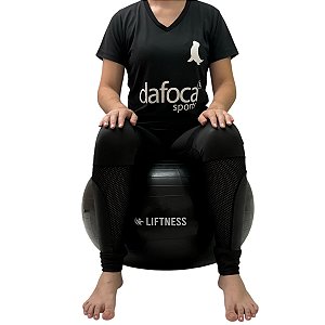 Bola de Ginástica Pilates Fisioterapia Pélvica 65cm Preto Liftness Dafoca Sports