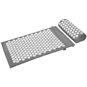Tapete e Travesseiro de Acupressão 100% Algodão VP1089 Vollo Sports Cinza
