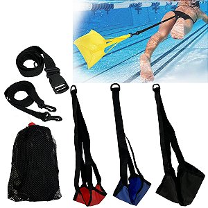 Kit Cinto Treino De Resistência Natação Com Paraquedas 3 Níveis DF4071 Dafoca Sports