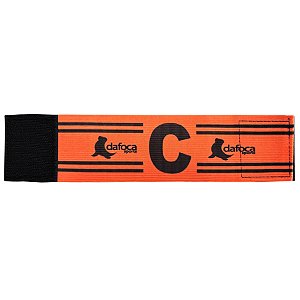 Faixa Braçadeira de Capitão Infantil Ajustável Laranja e Preto Dafoca Sports