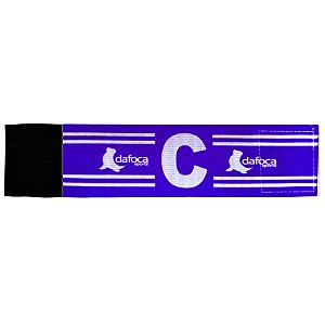 Faixa Braçadeira de Capitão Infantil Ajustável Azul e Branco Dafoca Sports