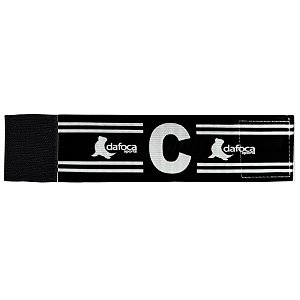 Faixa Braçadeira de Capitão Infantil Ajustável Preto e Branco Dafoca Sports