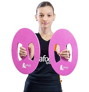 Par de Halteres Disco Oval Para Hidroginástica Em Eva DF4044-RS Rosa Dafoca Sports