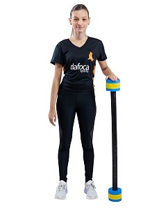 Halter Barra Redondo Hidroginástica 1-2kg 100cm DF4024-AZ Azul/Amarelo Dafoca Sports