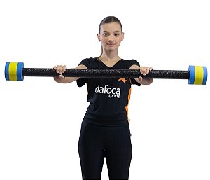 Halter Barra Redondo Hidroginástica 2-3kg 100cm DF4025-AZ Azul/Amarelo Dafoca Sports