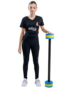 Halter Barra Redondo Hidroginástica 3-4kg 100cm DF4026-AZ Azul/Amarelo Dafoca Sports