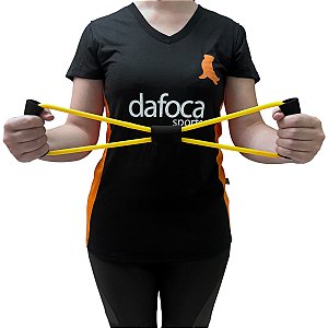 Corda de Tensão Elástico para Alongamento e Exercícios Liftness Dafoca Amarelo