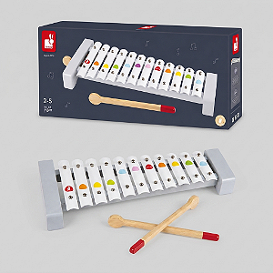 Meu Primeiro Xilofone Confetti Janod Instrumento Musical Infantil Educativo 12 Teclas