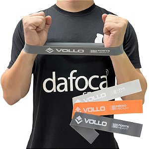 Kit Mini Band em Nylon para Pilates e Fisioterapia 3 Níveis VP1007 Vollo Sports