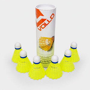 Peteca Badminton Nylon Base Cortiça tubo com 6 VB600 Vollo