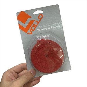 Par de Bandagens Elásticas Ataduras Vollo VFG114 3 metros Vermelha