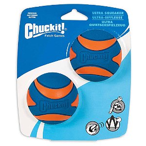 Bola Ultra Squeaker Apito M 2 unidades - Chuckit