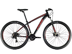 BICICLETA ARO 29 OGGI HACKER SPORT 21V PRETO E VERMELHA