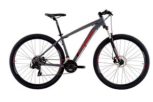 BICICLETA ARO 29 OGGI HACKER SPORT 21V PRETO E VERMELHA