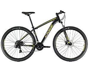 BICICLETA ARO 29 OGGI HACKER SPORT 21V PRETA E AMARELO