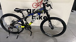 BICICLETA ARO 26 VIKING-X 21V - AERO COR PRETO E AMARELO