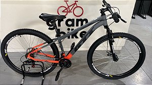 BICICLETA ARO 29 GTI 21V CINZA E LARANJA