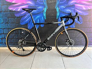 BICICLETA SPEED ELLEVEN ARO 700 TAM 54 CINZA/PRETO