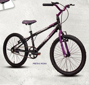 BICICLETA ARO 20 STONE BIKE MELODY PRETO/ROXO