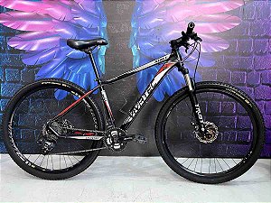 BICICLETA ARO 29 VIVATEC COR PRETO E VERMELHO TAM: 17- 27V - SEMI NOVA