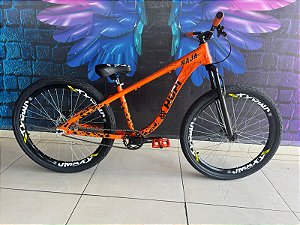 BICICLETA ARO 26 HUPI NAJA LARANJA FREIO HIDRAULICO