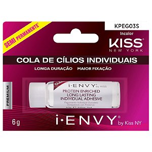 I-ENVY COLA CÍLIOS INDIVIDUAL SEMI-PERMANENTE INCOLOR BY KISS NY KPEG03S Validade 30/12/23