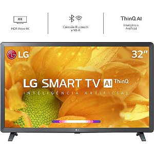 TV LG 32 smart HD 32LM627B WiFi Bluetooth HDR ThinQAI compatível com Inteligência Artificial 2021