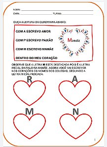 Atividades letra inicial