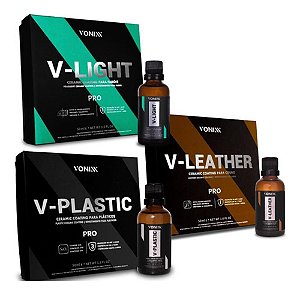 Kit Vitrificadores 50ml V-plastic V-leather V-light Vonixx
