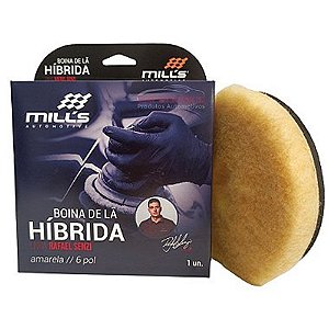 Boina de Lã Híbrida Amarela 6pol Corte Leve C/ Interface Espuma (R. Orbital Forçada) - Mills