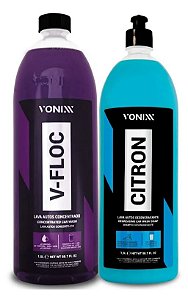 Kit Citron Shampoo Desengraxante+ V-floc Lava Auto 1,5l - Vonixx