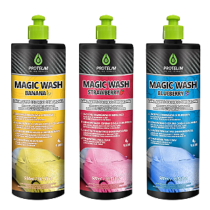 KIt 3 Lava Auto Magic Wash 500ml Protelim (Banana, Morango e Blueberry)