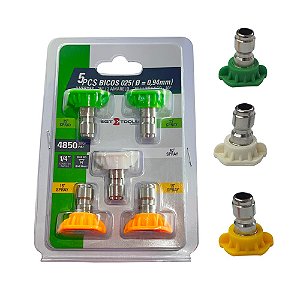 JOGO 5 BICOS 025 DIAM. 0,94MM  2 VERDES 25, 2 AMARELOS 15, 1 BRANCO 40