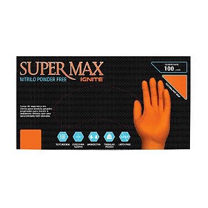 Luva Laranja Nitrilica EG 90 Unidades Supermax