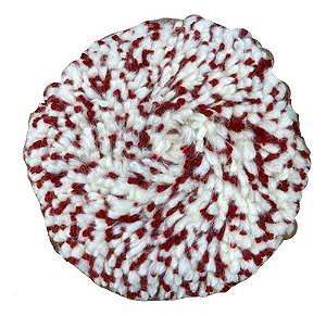 Boina de Corte Pesado Lã Dupla Face Branca/Vermelha 6" EXC