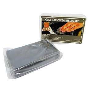 Clay Bar Cinza Médio (Removedor de Contaminantes) 80gr Kers