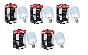 KIT COM 05 LAMPADA LED 30W BIVOLT E27 BRANCO FRIO 6.500K