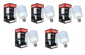 KIT COM 05 LAMPADA LED 40W BIVOLT E27 BRANCO FRIO 6.500K