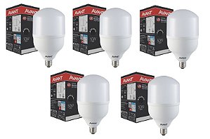 KIT COM 05 LAMPADA LED 50W BIVOLT E27 BRANCO FRIO 6.500K