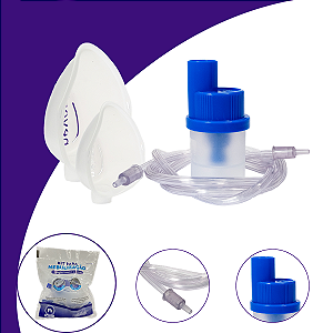 Kit Nebulização Infantil e Adulto - Conexão Encaixe para Inalador Inalex (SAQUINHO)