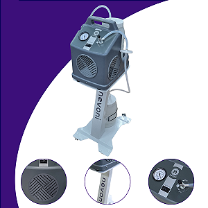 Aspirador Cirúrgico a vácuo com pedestal e 2 frascos - 1001PO-PE2