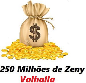 250 milhões de Zeny - 250 kks ( Ragnarok Valhalla )