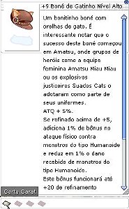 +9 Boné de Gatinho Nível Alto