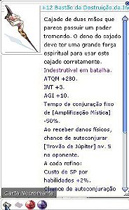 +12 Bastão da Destruição da Indiferença INT+4 PE 4