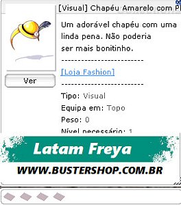 Chapéu Amarelo com Pluma