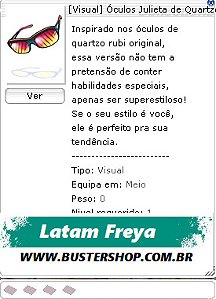 Óculos Julieta de Quartzo Rubi