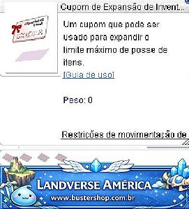 Cupom de Expansão de Inventário